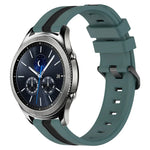 Bracelet de montre en silicone bicolore vertical 22 mm, pour Samsung Galaxy Watch3 45 mm, pour Samsung Galaxy Watch 46 mm, pour Samsung Gear S3 Classic, pour Samsung Gear S3 Frontier