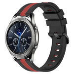 Bracelet de montre en silicone bicolore vertical 22 mm, pour Samsung Galaxy Watch3 45 mm, pour Samsung Galaxy Watch 46 mm, pour Samsung Gear S3 Classic, pour Samsung Gear S3 Frontier