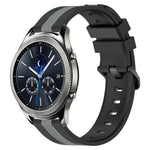 Bracelet de montre en silicone bicolore vertical 22 mm, pour Samsung Galaxy Watch3 45 mm, pour Samsung Galaxy Watch 46 mm, pour Samsung Gear S3 Classic, pour Samsung Gear S3 Frontier