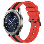Bracelet de montre en silicone bicolore vertical 22 mm, pour Samsung Galaxy Watch3 45 mm, pour Samsung Galaxy Watch 46 mm, pour Samsung Gear S3 Classic, pour Samsung Gear S3 Frontier