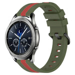Bracelet de montre en silicone bicolore vertical 22 mm, pour Samsung Galaxy Watch3 45 mm, pour Samsung Galaxy Watch 46 mm, pour Samsung Gear S3 Classic, pour Samsung Gear S3 Frontier