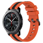 Bracelet de montre en silicone bicolore vertical 22 mm, pour Samsung Galaxy Watch3 45 mm, pour Samsung Galaxy Watch 46 mm, pour Samsung Gear S3 Classic, pour Samsung Gear S3 Frontier