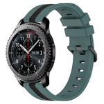 Bracelet de montre en silicone bicolore vertical 22 mm, pour Samsung Galaxy Watch3 45 mm, pour Samsung Galaxy Watch 46 mm, pour Samsung Gear S3 Classic, pour Samsung Gear S3 Frontier