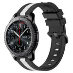 Bracelet de montre en silicone bicolore vertical 22 mm, pour Samsung Galaxy Watch3 45 mm, pour Samsung Galaxy Watch 46 mm, pour Samsung Gear S3 Classic, pour Samsung Gear S3 Frontier