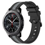 Bracelet de montre en silicone bicolore vertical 22 mm, pour Samsung Galaxy Watch3 45 mm, pour Samsung Galaxy Watch 46 mm, pour Samsung Gear S3 Classic, pour Samsung Gear S3 Frontier