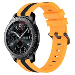 Bracelet de montre en silicone bicolore vertical 22 mm, pour Samsung Galaxy Watch3 45 mm, pour Samsung Galaxy Watch 46 mm, pour Samsung Gear S3 Classic, pour Samsung Gear S3 Frontier
