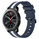Bracelet de montre en silicone bicolore vertical 22 mm, pour Samsung Galaxy Watch3 45 mm, pour Samsung Galaxy Watch 46 mm, pour Samsung Gear S3 Classic, pour Samsung Gear S3 Frontier