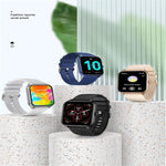 Montre connectée P58 avec écran couleur de 1,96 pouce, compatible avec la surveillance de la fréquence cardiaque et de la pression artérielle.