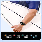 Montre connectée P58 avec écran couleur de 1,96 pouce, compatible avec la surveillance de la fréquence cardiaque et de la pression artérielle.