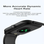 Montre connectée P58 avec écran couleur de 1,96 pouce, compatible avec la surveillance de la fréquence cardiaque et de la pression artérielle.