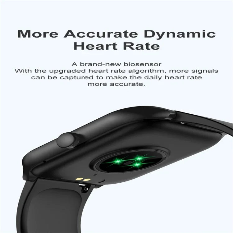 Montre connectée P58 avec écran couleur de 1,96 pouce, compatible avec la surveillance de la fréquence cardiaque et de la pression artérielle.