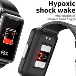 Montre connectée EP02 avec écran couleur de 1,57 pouce, compatible avec la surveillance de la fréquence cardiaque et de la pression artérielle.