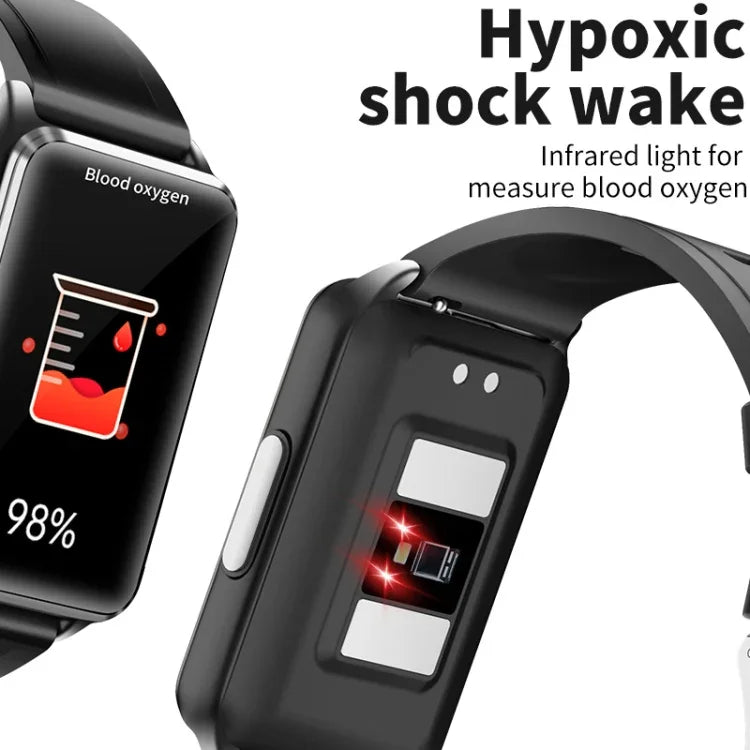 Montre connectée EP02 avec écran couleur de 1,57 pouce, compatible avec la surveillance de la fréquence cardiaque et de la pression artérielle.