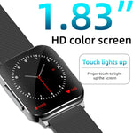 Montre connectée EP03 avec écran couleur de 1,83 pouce, compatible avec la surveillance de la fréquence cardiaque et de la pression artérielle.