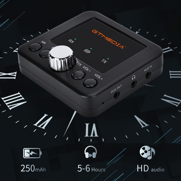 GTMEDIA RT05 Récepteur et émetteur audio Bluetooth 5.0 Adaptateur 2 en 1, RT05