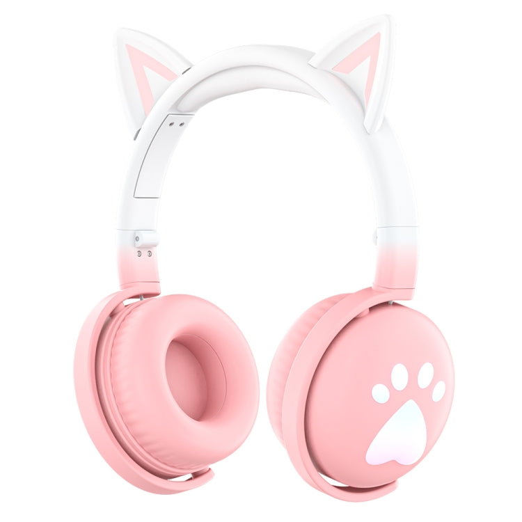 KE28 Casque Bluetooth sans fil à oreilles de chat mignonnes RGB avec micro détachable