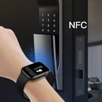 Montre connectée W59 avec écran couleur de 2,2 pouces, compatible avec la surveillance de la fréquence cardiaque et de la pression artérielle.