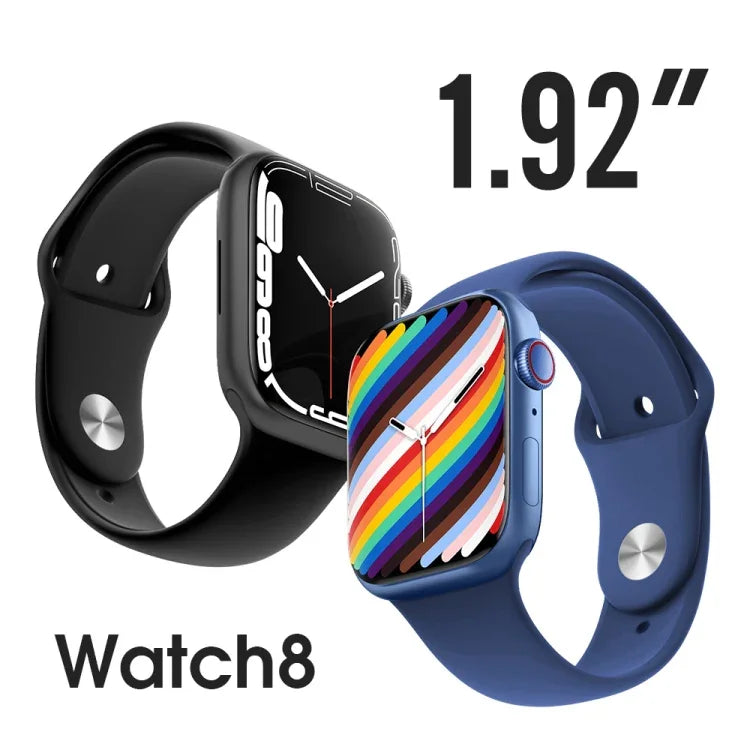 Montre connectée W38 avec écran couleur de 1,9 pouce, compatible avec la surveillance de la fréquence cardiaque et de la pression artérielle.