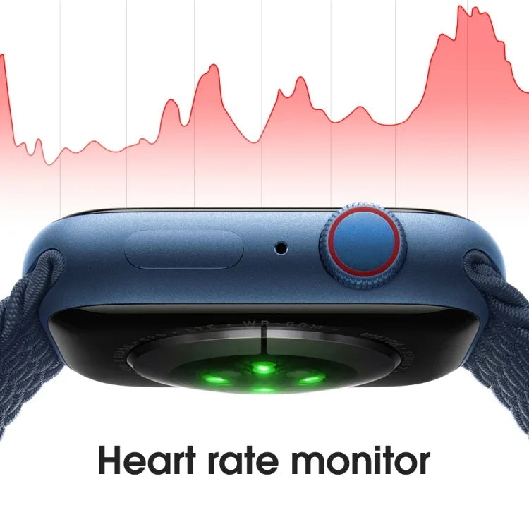 Montre connectée W38 avec écran couleur de 1,9 pouce, compatible avec la surveillance de la fréquence cardiaque et de la pression artérielle.