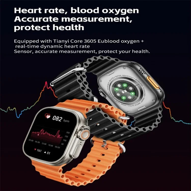 Montre connectée WS83 MAX ULTRA avec écran couleur de 2,03 pouces, compatible avec la surveillance de la fréquence cardiaque et de la pression artérielle.