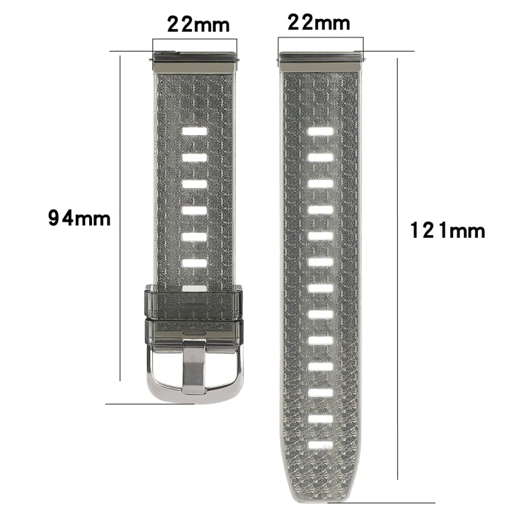 22mm Transparent Shiny Diamond TPU Watch Band, For Huawei Watch Buds, For Huawei Watch3 Pro New, For Huawei Watch GT3 Pro 46mm, For Huawei Watch GT Runne, For Huawei Watch GT3 46mm, For Huawei Watch GT2 Pro, For Honor Watch GS Pro                      ...