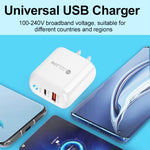 Chargeur de téléphone mobile PD04 Type-C + USB avec câble USB vers 8 broches, prise US, prise US + câble USB vers 8 broches