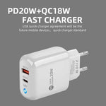 PD04 Type-C + USB Mobile Phone Charger with Type-C to Type-C Cable, EU Plug, EU Plug + Type-C to Type-C Cable