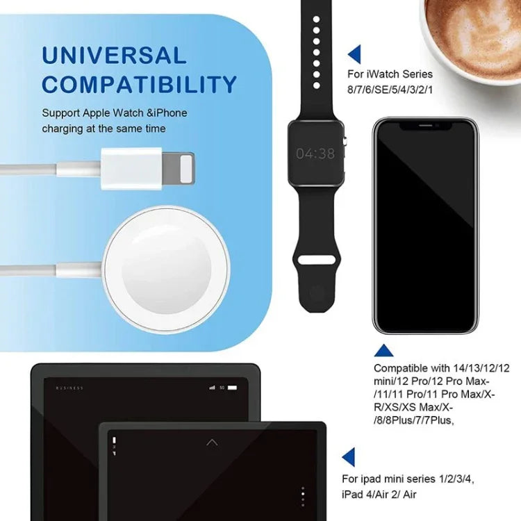Pour Câble de Recharge Magnétique USB 2 en 1 (1,2 m) pour Apple Watch Series et iPhone, DS-XB015