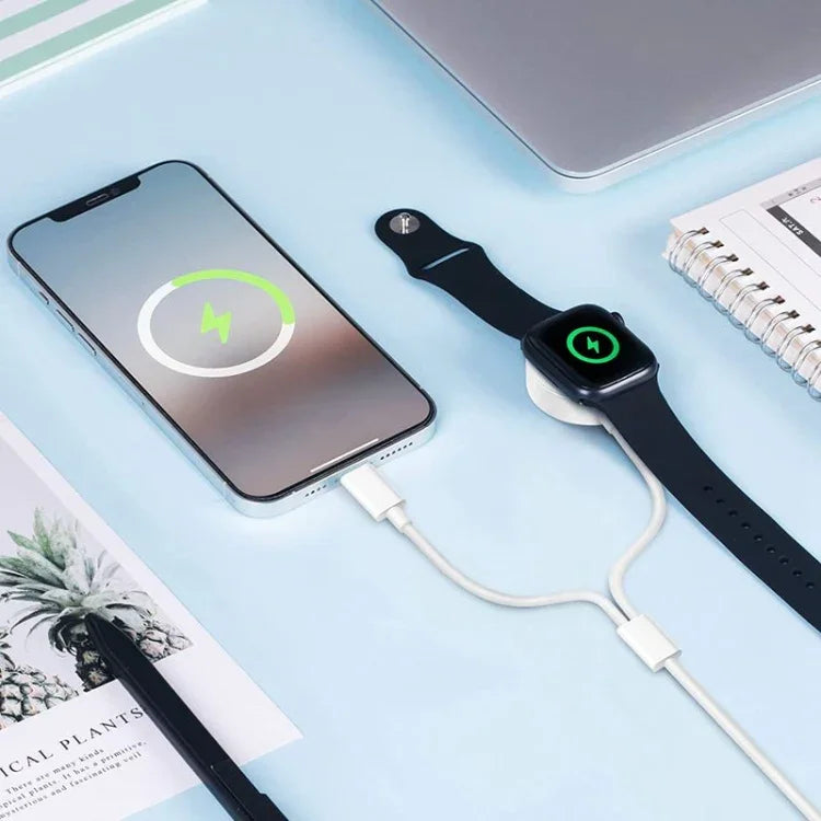 Pour Câble de Recharge Magnétique USB 2 en 1 (1,2 m) pour Apple Watch Series et iPhone, DS-XB015