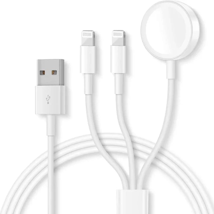 Pour Apple Watch Series et iPhone Câble de charge magnétique USB 3 en 1 1,2 m, DS-XB016