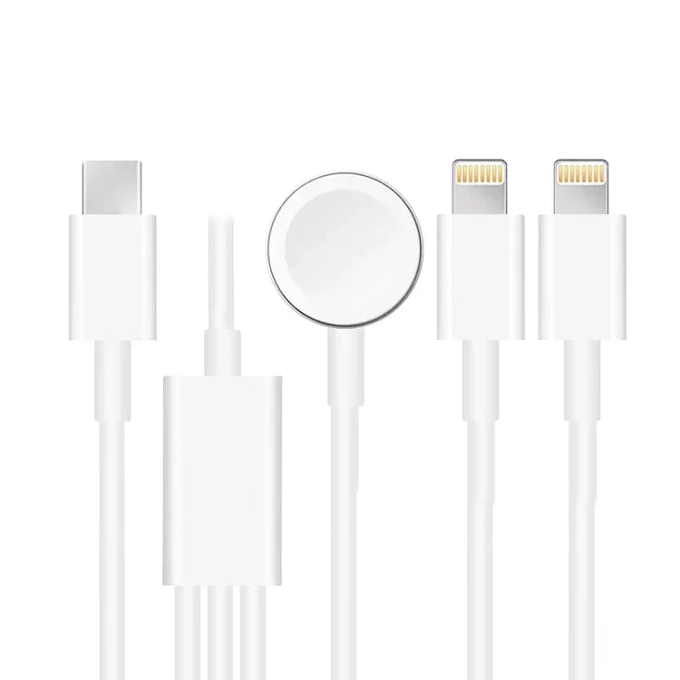 Pour Apple Watch Series et iPhone Câble de charge magnétique 3 en 1 Type-C 1,2 m/4 pieds, DS-XB019