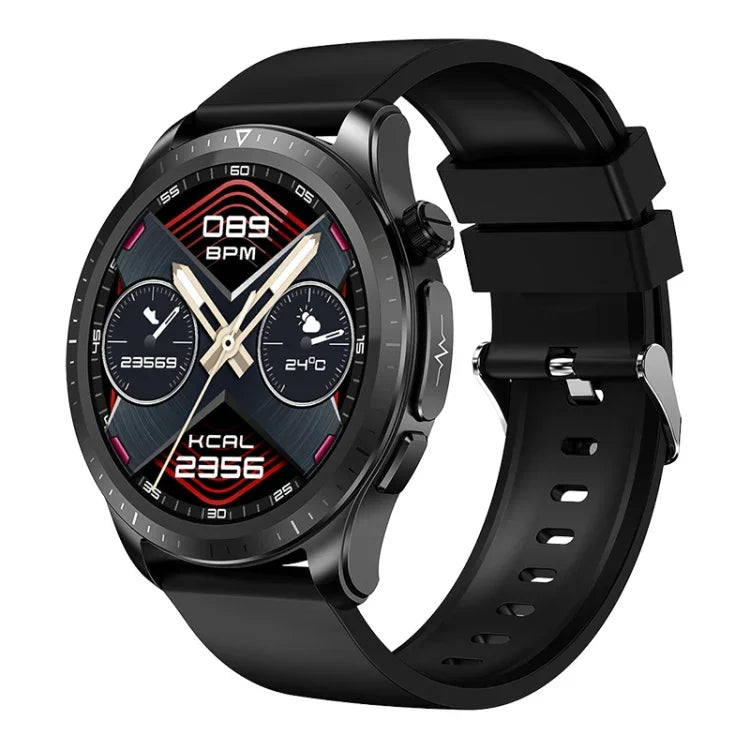 Montre connectée E420 avec écran couleur de 1,39 pouce, bracelet en silicone, compatible avec la surveillance de la fréquence cardiaque et de la pression artérielle.