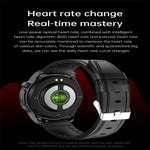 Montre connectée E420 avec écran couleur de 1,39 pouce, bracelet en cuir, compatible avec la surveillance de la fréquence cardiaque et de la pression artérielle.