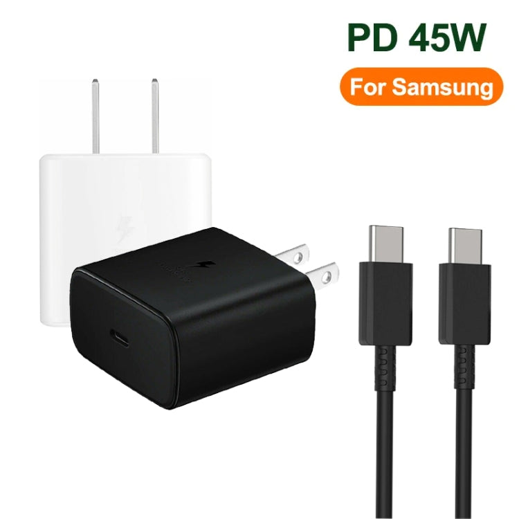 M135 Chargeur rapide USB-C / Type-C 45W avec câble Type-C 5A vers Type-C, prise US, prise US + câble Type-C