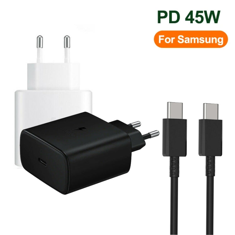 M135 Chargeur rapide USB-C / Type-C 45W avec câble Type-C 5A vers Type-C, prise EU, prise EU + câble Type-C