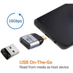 Adaptateur USB 3.0 Type A femelle vers USB 3.1 Type C mâle OTG hôte données 10Gbps pour ordinateur portable et téléphone