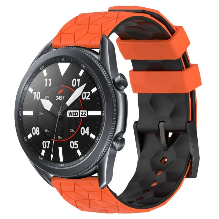 Bracelet de montre en silicone bicolore à motif ballon de football de 22 mm, pour Samsung Galaxy Watch3 45 mm, pour Samsung Galaxy Watch 46 mm, pour Samsung Gear S3 Classic, pour Samsung Gear S3 Frontier
