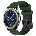 22mm Football Pattern Two-Color Silicone Watch Band, For Samsung Galaxy Watch3 45mm, For Samsung Galaxy Watch 46mm, For Samsung Gear S3 Classic, For Samsung Gear S3 Frontier