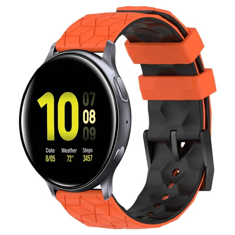 Bracelet de montre en silicone bicolore à motif de football de 20 mm, pour Samsung Galaxy Watch Active 2 44 mm, pour Samsung Galaxy Watch 42 mm