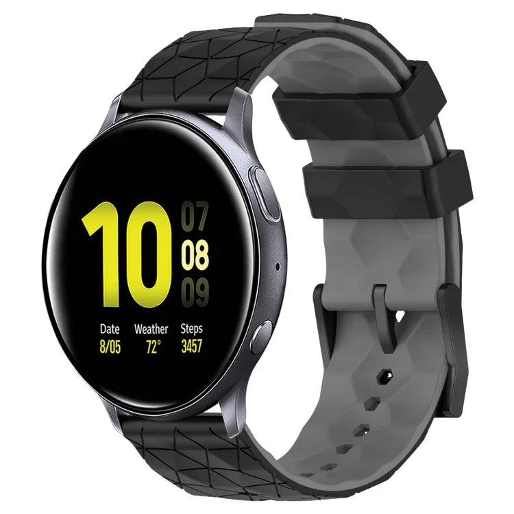 Bracelet de montre en silicone bicolore à motif de football de 20 mm, pour Samsung Galaxy Watch Active 2 44 mm, pour Samsung Galaxy Watch 42 mm