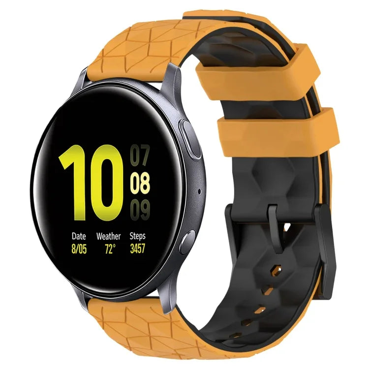 Bracelet de montre en silicone bicolore à motif de football de 20 mm, pour Samsung Galaxy Watch Active 2 44 mm, pour Samsung Galaxy Watch 42 mm