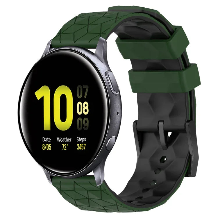 Bracelet de montre en silicone bicolore à motif de football de 20 mm, pour Samsung Galaxy Watch Active 2 44 mm, pour Samsung Galaxy Watch 42 mm