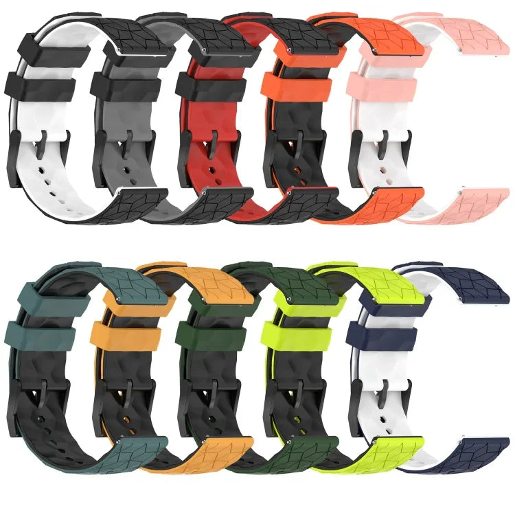 Bracelet de montre en silicone bicolore à motif de football de 20 mm, pour Samsung Galaxy Watch Active 2 44 mm, pour Samsung Galaxy Watch 42 mm