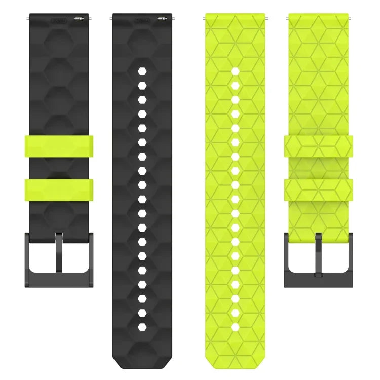 Bracelet de montre en silicone bicolore à motif de football de 20 mm, pour Samsung Galaxy Watch Active 2 44 mm, pour Samsung Galaxy Watch 42 mm