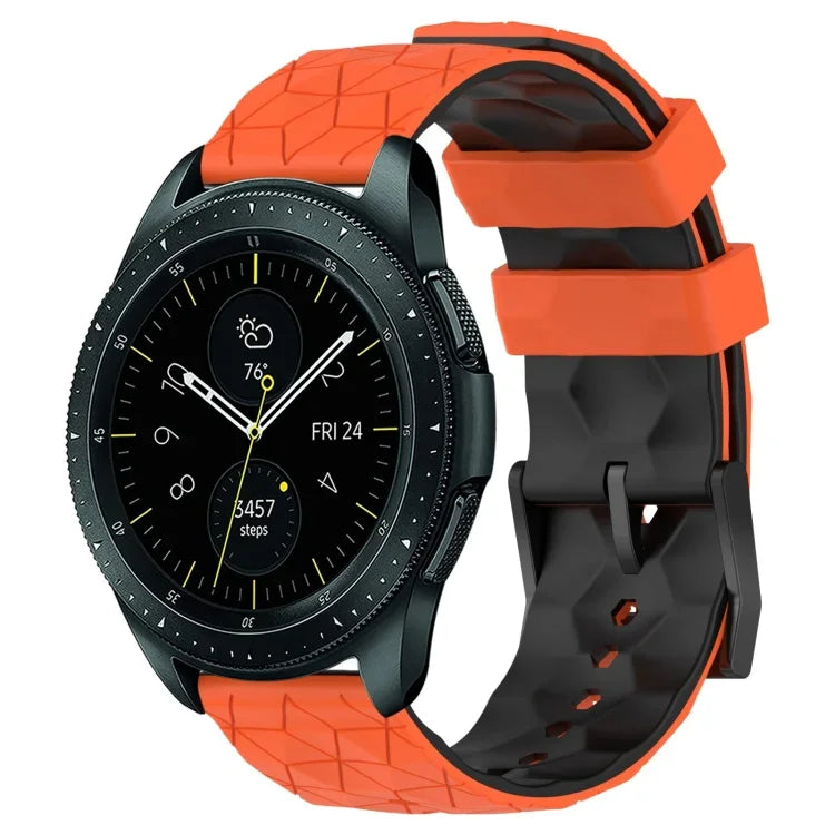 Bracelet de montre en silicone bicolore à motif de football de 20 mm, pour Samsung Galaxy Watch Active 2 44 mm, pour Samsung Galaxy Watch 42 mm