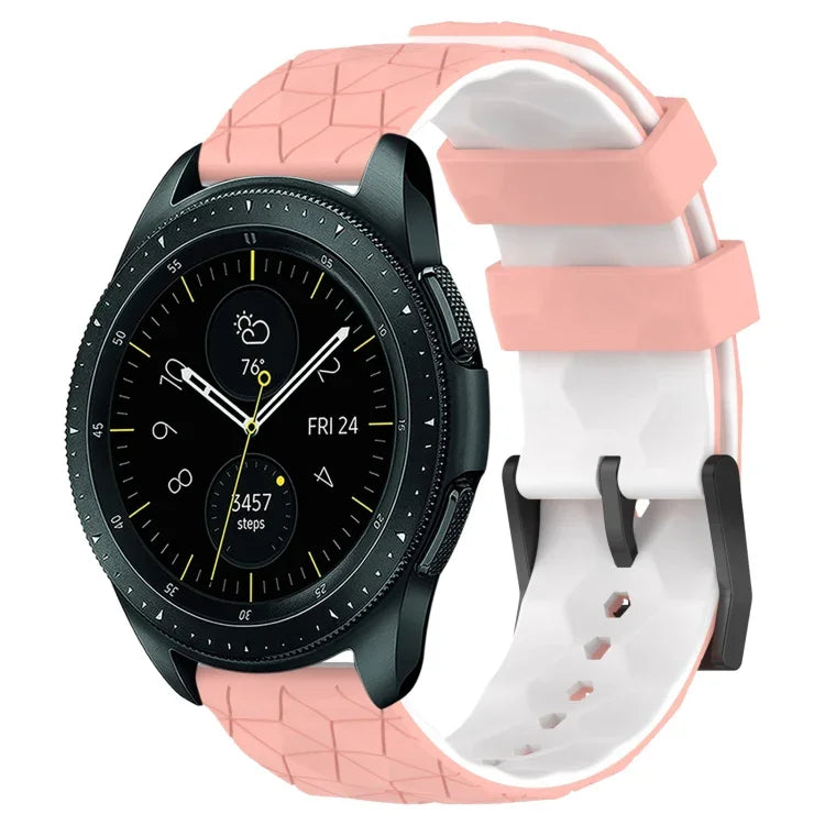 Bracelet de montre en silicone bicolore à motif de football de 20 mm, pour Samsung Galaxy Watch Active 2 44 mm, pour Samsung Galaxy Watch 42 mm