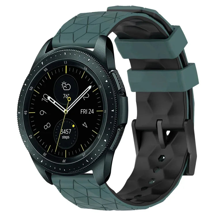 Bracelet de montre en silicone bicolore à motif de football de 20 mm, pour Samsung Galaxy Watch Active 2 44 mm, pour Samsung Galaxy Watch 42 mm