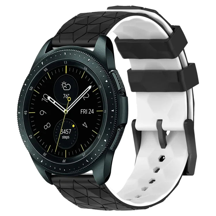 Bracelet de montre en silicone bicolore à motif de football de 20 mm, pour Samsung Galaxy Watch Active 2 44 mm, pour Samsung Galaxy Watch 42 mm