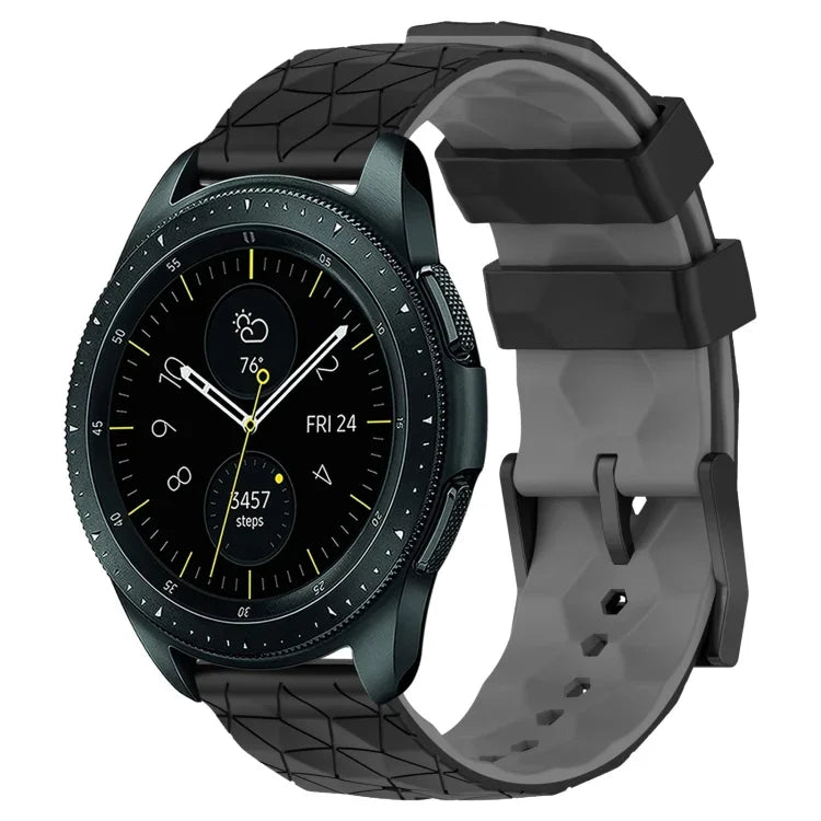 Bracelet de montre en silicone bicolore à motif de football de 20 mm, pour Samsung Galaxy Watch Active 2 44 mm, pour Samsung Galaxy Watch 42 mm