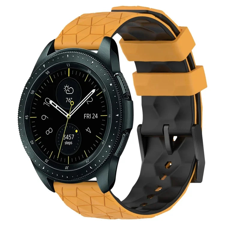Bracelet de montre en silicone bicolore à motif de football de 20 mm, pour Samsung Galaxy Watch Active 2 44 mm, pour Samsung Galaxy Watch 42 mm